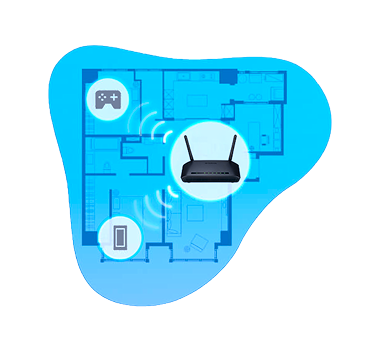 зона покриття роутера, віддалені девайси сірого кольору